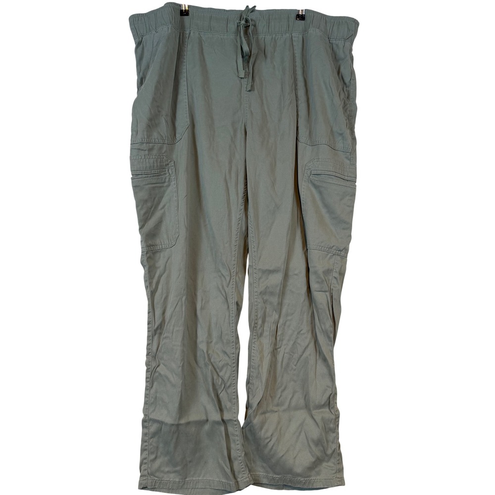 Buffalo David Bitton Tencel Pull-On Cargo Pants Sage Smoke Green •XXL• Gorpcore